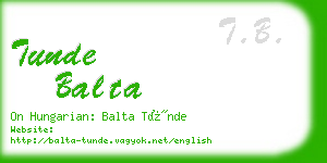 tunde balta business card